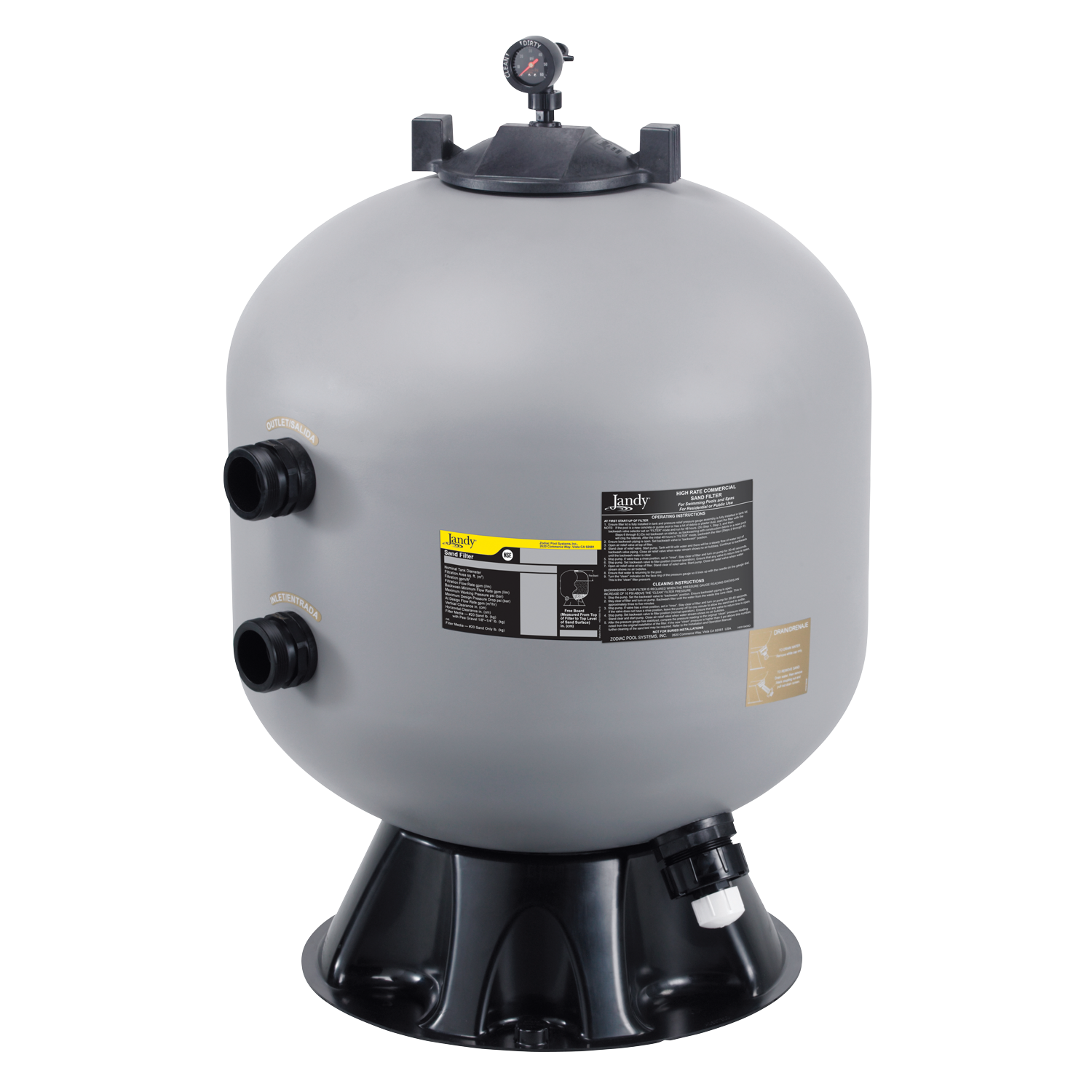 Jandy Pro Series JS Side Mount Sand Pool Filter