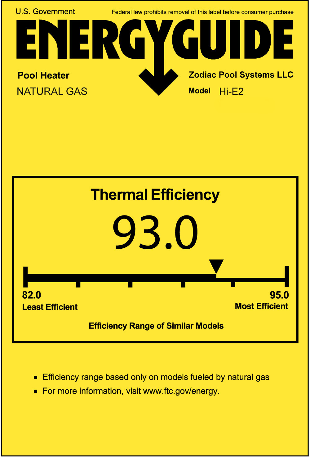 Energy Guide Labels Jandy