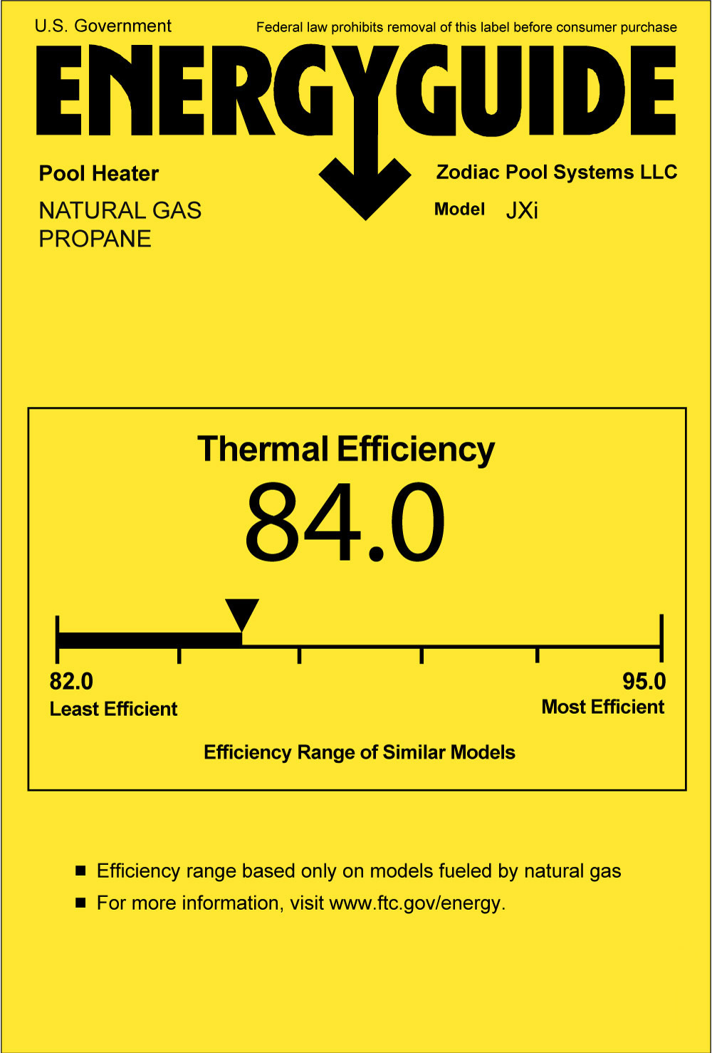 Energy Guide Labels Jandy